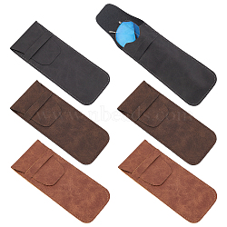 Nbeads 6Pcs 3 Colors PU Imitation Leather Glasses Case, Multifunctional Storage Bag, for Eyeglass, Sun Glasses Protector, Mixed Color, 250x71x2mm, 2pcs/color(AJEW-NB0003-21)