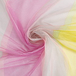 Rainbow Color Gradient Polyester Mesh Fabric, for Dress Costumes Decoration, Colorful, 150~160x0.02cm, 5m/pc(DIY-WH0453-84)