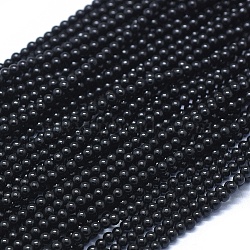 Natural Black Spinel Beads Strands, Round, 2mm, Hole: 0.8mm, about 190pcs/strand, 15.35 inch(39cm)(G-D0013-83)