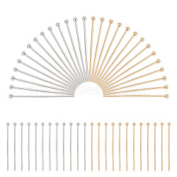 200Pcs 2 Styles 304 Stainless Steel Ball Head Pins, Golden & Stainless Steel Color, 30~30.5mm, Pin: 0.7~0.8mm, Head: 1.9~2mm, 100pcs/style(STAS-AR0002-26)