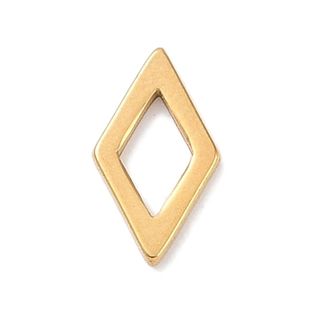 Golden Plated 304 Stainless Steel Charms, Laser Cut, Rhombus, 11x6x1mm