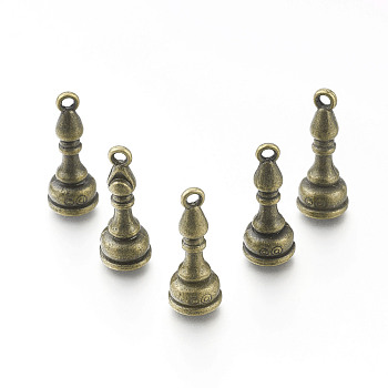 Alloy Pendants, Bishop Chess Pieces, Antique Bronze, 20.5x8mm, Hole: 1.5mm