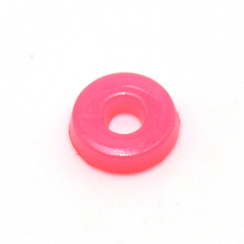 Opaque Acrylic Beads, Flat Round, Deep Pink, 6x1.5mm, Hole: 2mm, about 830pcs/bag