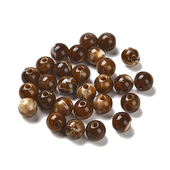 Imitation Jade Acrylic Beads, Round, Coconut Brown, 8mm, Hole: 1.8mm, about 1886pcs/500g