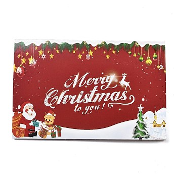 Paper Greeting Cards, Tent Card, Christmas Theme, Rectangle, Word, 100x150x1mm