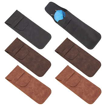 Nbeads 6Pcs 3 Colors PU Imitation Leather Glasses Case, Multifunctional Storage Bag, for Eyeglass, Sun Glasses Protector, Mixed Color, 250x71x2mm, 2pcs/color