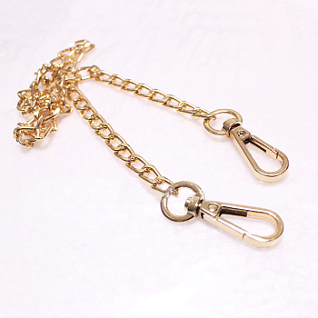 Iron Handbag Chain Straps, with Clasps, for Handbag or Shoulder Bag Replacement, Light Gold, 40x0.8x0.2cm