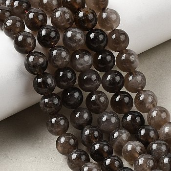 Natural Smoky Quartz Beads Strands, Round, Grade AB, 8.5~9mm, Hole: 1mm, about 46~47pcs/strand, 14.96~15.43''(38~39.2cm)
