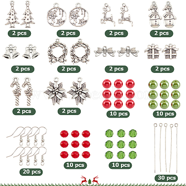 Kit de fabrication de boucles d'oreilles DIY sur le thème de Noël Sunnyclue(DIY-SC0022-78)-2