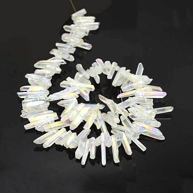 Natural Electroplated Quartz Crystal Beads Strands(G-F212-01)-2
