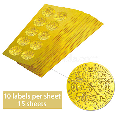 15 Sheets Gold Foil Paper Picture Stickers(STIC-WH0025-001)-3