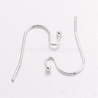 Silver Color Plated Brass Hook Ear Wire(X-J0JQN-S)-2