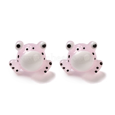 Pink Frog Lampwork Beads