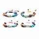 Natural & Synthetic Mixed Gemstone Chips Braided Bead Bracelet(BJEW-JB08079)-1