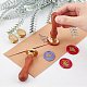 CRASPIRE Pear Wood Handle and Wax Seal Brass Stamp Head Sets(AJEW-CP0002-50)-3