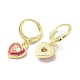 Heart Real 18K Gold Plated Brass Dangle Leverback Earrings(EJEW-L268-025G-01)-2