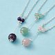 3Pcs Natural Gemstones Pendant Necklaces(NJEW-FS0001-04)-1