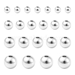200Pcs 4 Styles Rack Plating and PVD Vacuum Plating Brass Round Spacer Beads, Metal Findings for Jewelry Making Supplies, Platinum, 3~6mm, Hole: 1.5mm, 50pcs/style(KK-CJ0001-91)