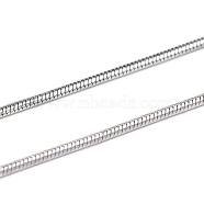 304 Stainless Steel Round Snake Chains, Soldered, Stainless Steel Color, 1.2mm(CHS-L001-163-1.2mm)
