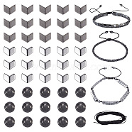 Synthetic Hematite Beads Energy Bracelet DIY Making Kit, Including Arrow & Round Non-magnetic Synthetic Hematite Beads, Nylon Thread, Black,  Synthetic Hematite Beads: 282pcs/set(DIY-KS0001-18)