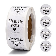 1 Inch Thank You Stickers, Adhesive Roll Sticker Labels, for Envelopes, Bubble Mailers and Bags, White, 25mm, about 500pcs/roll(X-DIY-G025-J04)