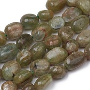 Natural Green Quartz Beads Strands, Nuggets, Tumbled Stone, 8~10x8~9x5.5~6mm, Hole: 0.5mm, about 43pcs/strand, 15.55 inch(39.5cm)(G-L493-44A)