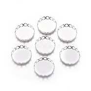 316 Surgical Stainless Steel Lace Edge Bezel Cups, Cabochon Settings, Flat Round, Stainless Steel Color, Tray: 18mm, 19x3mm(X-STAS-I118-07P-06)