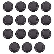 15Pcs Synthetic Rubber Car Door Shock Absorber, Car Door Protector Stickers, Self-adhesive Buffer Bumper Cushion, Flat Round, Black, 27x8mm(FIND-GF0003-82)