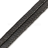 Electroplated Non-magnetic Synthetic Hematite Beads Strands, Rectangle, 2-Hole, Gunmetal Plated, 5x2x2mm, Hole: 0.8mm, about 193pcs/strand, 8.27 inch(21cm)(G-G089-A02-16)
