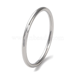 304 Stainless Steel Simple Plain Band Finger Ring for Women Men, Stainless Steel Color, 1.7mm, Inner Diameter: 21mm(RJEW-F152-01H-P)