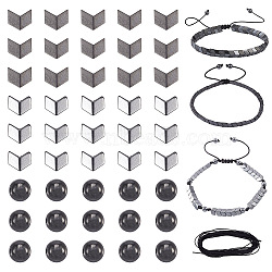 Synthetic Hematite Beads Energy Bracelet DIY Making Kit, Including Arrow & Round Non-magnetic Synthetic Hematite Beads, Nylon Thread, Black,  Synthetic Hematite Beads: 282pcs/set(DIY-KS0001-18)