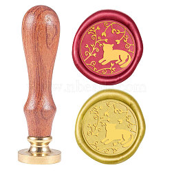 Wax Seal Stamp Set, Sealing Wax Stamp Solid Brass Head,  Wood Handle Retro Brass Stamp Kit Removable, for Envelopes Invitations, Gift Card, Cat Pattern, 83x22mm, Head: 7.5mm, Stamps: 25x14.5mm(AJEW-WH0131-412)