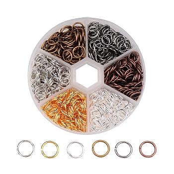 1 Box Open Jump Rings Brass Jump Rings, Mixed Color, 18 Gauge, 8x1mm, Inner Diameter: 6mm, about 90g/box