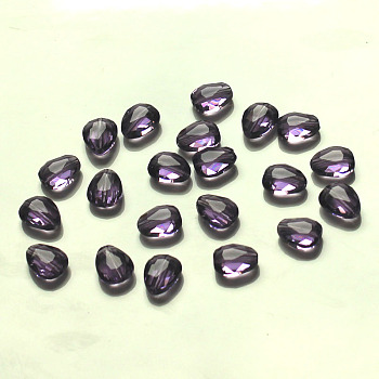 Imitation Austrian Crystal Beads, Grade AAA, Faceted, teardrop, Blue Violet, 8x6x3.5mm, Hole: 0.7~0.9mm