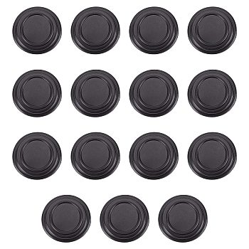 15Pcs Synthetic Rubber Car Door Shock Absorber, Car Door Protector Stickers, Self-adhesive Buffer Bumper Cushion, Flat Round, Black, 27x8mm