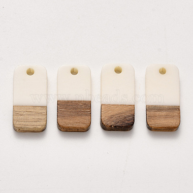 Linen Rectangle Resin+Wood Pendants