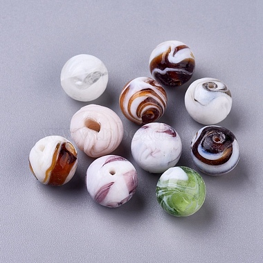 14mm Mixed Color Round Lampwork Beads