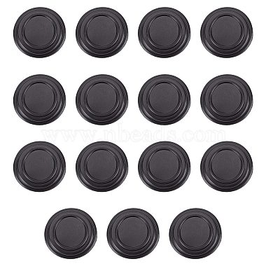 Black Flat Round Synthetic Rubber Car Stickers