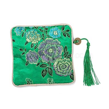 Chinese Brocade Tassel Zipper Jewelry Bag Gift Pouch(ABAG-F005-03)-2