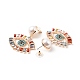 Rhinestone Eye Dangle Stud Earrings with Acrylic Pearl Beaded(EJEW-J045-01KCG)-3