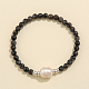 Natural Larvikite & Freshwater Pearl Bead Stretch Bracelets for Women(EC3110-6)-1