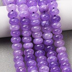 Natural White Jade Beads Strands, Dyed, Smooth Rondelle, Medium Purple, 8x5mm, Hole: 1mm, about 73~76pcs/strand, 14.57~15.16''(37~38.5cm)(G-E507-01-11)
