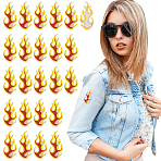 24Pcs Computerized Embroidery Cloth Iron on/Sew on Patches, Costume Accessories, Appliques, Sea Grass, Fire, Orange Red, 78x38.5x1.5mm(DIY-HY0003-09)