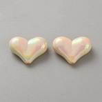 10Pcs Opaque Acrylic Beads, AB Color Plated, Heart, Cornsilk, 16x22x9mm, Hole: 1.6mm, 10pcs/set(SACR-WH0008-020K)