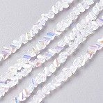 Electroplate Glass Bead Strands, AB Color Plated, Faceted, Triangle, Clear, 3~3.5x2~3x2~3mm, Hole: 0.7mm, about 144pcs/strand, 11 inch(GLAA-F092-A06)