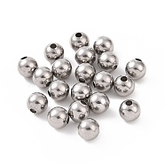 304 Stainless Steel Round Beads, Stainless Steel Color, 8mm, Hole: 2.5mm(STAS-F285-01P)