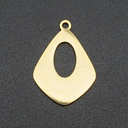 201 Stainless Steel Pendants, Laser Cut, Hollow, Kite, Real 18K Gold Plated, 22x15.5x1mm, Hole: 1.6mm(STAS-N090-LA148)