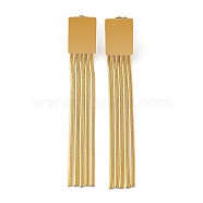 Vacuum Plating Golden 304 Stainless Steel Dangle Stud Earrings, Chains Tassel Earrings, Rectangle, 62x9.5mm(EJEW-D083-08A-G)
