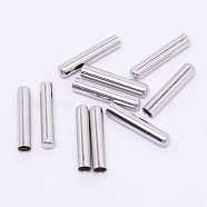 Brass Cord Ends, End Caps, Column, Platinum, 20x4mm, Hole: 3.5mm(AJEW-WH0129-13P)