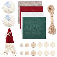 Nbeads DIY Doll Making Kits, Including Wool Embroidery Fabric, Jute Cord, Natural Wood Beads & Cabochons, Wool & Polyacrylonitrile Yarn, Mixed Color, Wool Embroidery Fabric: 150x150x1mm, 4pcs/bag(DIY-NB0006-82)